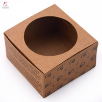 Bon marché prix boîte de papier kraft imprimé noir pliable boîte d'emballage d'expédition cadeau truffe tasse chouchou avec logo personnalisé