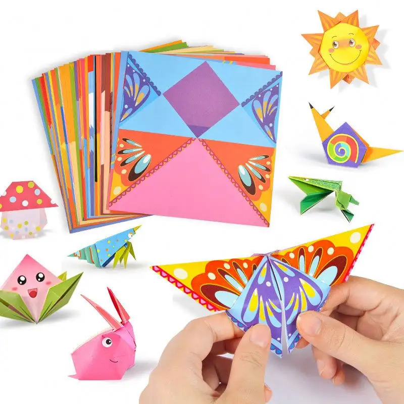 Le plus récent Kit de papier Origami 152 feuilles bricolage artisanat Art ensemble enfants formation école activité artisanat envoyer Origami livre leçon papier pliant