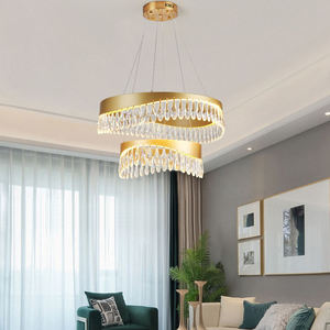 Zèle Éclairage lustre hôtel salon moderne led anneau cristal cercle suspension lampe pour salle à manger - Product Image 2