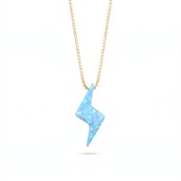 925 Sterling Silber Zeus' Blitz Roter Opal Anhänger Halskette Schmuck