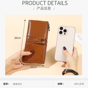 Cartera Suphiar para Hombre con Protección RFID, de Cuero Encerado, Estilo Largo, con Cierre Antirrobo - Product Image 4