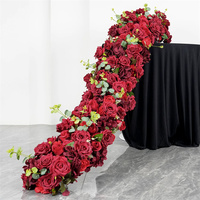 Guirlande de fleurs rouges FL-032, fleurs en soie, centre de table, arrangements floraux pour mariage