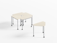 Table de formation commerciale moderne BT, bureau d'étude écologique avec plateau en MFC E0 thermolaqué, finition texture en relief allemande, facile à assembler