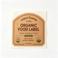 Étiquettes personnalisées en papier kraft en rouleau, autocollantes repositionnables pour l'impression d'étiquettes d'emballage de bocaux de produits alimentaires biologiques (Forest Pantry)