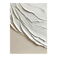 Art mural abstrait moderne minimaliste texturé en 3D, peinture à l'huile abstraite blanche et beige, taille du cadre personnalisée, art sur toile