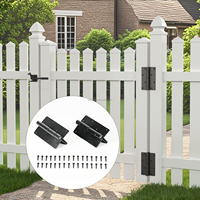 Charnières de portail de jardin en aluminium noir mat de 5,7 pouces, robustes, avec roulement à billes, pour portail en aluminium – Stock local US