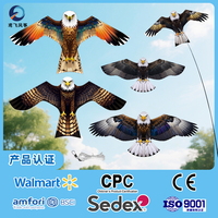 Cerfs-volants professionnels pour effrayer les oiseaux Nouveau modèle Hawk et Eagle 120x68cm en polyester avec cadre en fibre de verre pour une utilisation agricole
