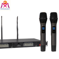 Équipement d'enregistrement de musique professionnel uhf à double microphone sans fil portable réglable
