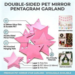 ฟิล์มสะท้อนแสงรูปดาว PET แบบสองด้าน หนา 0.188 มม. สำหรับตกแต่งป้ายแขวน ประดับตกแต่งงานปาร์ตี้คริสต์มาส - Product Image 2