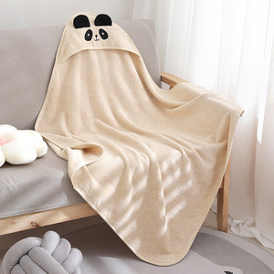 100% in pile di corallo biologico telo da bagno per bambini con cappuccio Poncho <span class=keywords><strong>accappatoio</strong></span> per <span class=keywords><strong>bambino</strong></span> spiaggia ricamato Poncho <span class=keywords><strong>bambino</strong></span> - Product Image 3