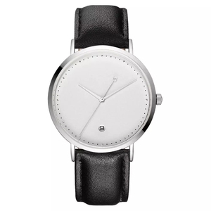 Montres personnalisées de luxe moderne minimaliste en acier inoxydable <span class=keywords><strong>montre</strong></span> horlogère 3ATM étanche bracelet en cuir cadeau Reloj - Product Image 3