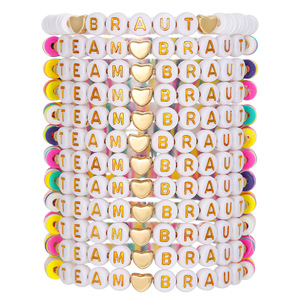 Fashion Jewelry Letter <b>Bead</b> <b>Bracelets</b> Team Bride Bohemian Style Stacking Jewelry Gift Set - Product Image 5