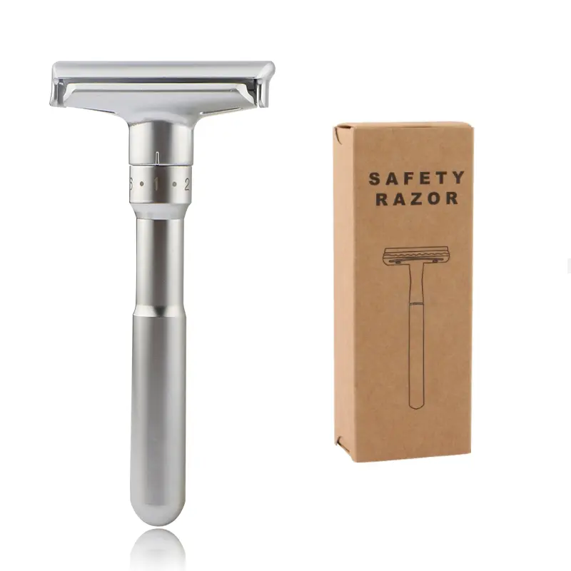 Safety Razor Adjustable Double Edge stainless steel blade Manual Shaving Razor Zinc Alloy material