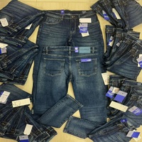 Jeans déchirés en denim de coton décontractés pour hommes, coupe droite, avec étiquettes de marque, lot de surplus à bas prix