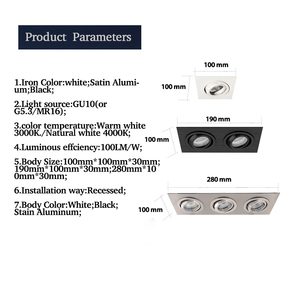 Vuông LED <span class=keywords><strong>recessed</strong></span> ánh sáng <span class=keywords><strong>recessed</strong></span> trimless có thể ánh sáng - Product Image 5