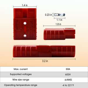 Connecteur d'alimentation fiable en cuivre plaqué argent 600V 50A pour chariot élévateur électrique, idéal pour la connexion des câbles - Livraison gratuite - Product Image 2
