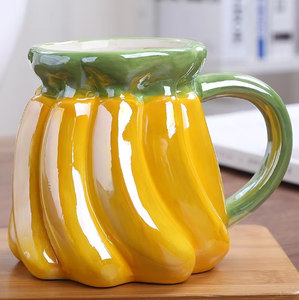 Tazza da Caffè in Ceramica a Forma di Frutta 3D, Design Arancia/Uva/<span class=keywords><strong>Zucca</strong></span>/Fragola/Banana/Pomodoro, Tazza Divertente e Originale - Product Image 2