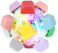 Porte-clés clavier mécanique 12 touches RVB LED en plastique, bouton de clavier anti-stress léger à presser