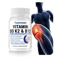 Ausreson OEM Vitamine D3 K2 MK7 en Capsules – Soutien Immunitaire et Osseux – Compléments Biologiques Vitamine D3 K2 B12