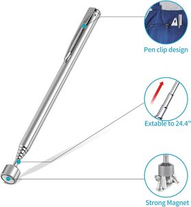 Telescopic Magnetic Pickup <b>Tool</b> Pen Type Extendable Stainless Steel Neodymium Stick Pen Clip Screw Bolt <b>Pick</b> <b>up</b> Hand <b>Tool</b> - Product Image 3