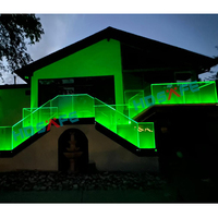 Rampe en verre sans cadre HDSAFE avec éclairage LED moderne, profilé en aluminium en U, pour escalier extérieur, terrasse, clôture, balcon