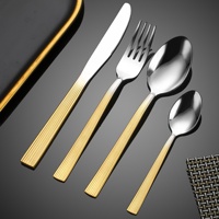 Ensemble de couteaux, fourchettes et cuillères en acier inoxydable haut de gamme, modèle F2023, design minimaliste moderne, vaisselle occidentale de luxe léger pour les mariages