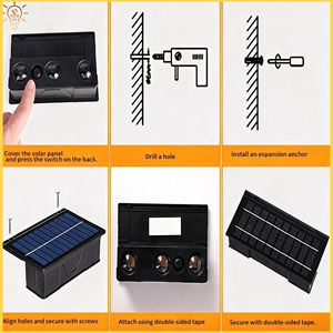 Éclairage ponctuel solaire <span class=keywords><strong>Extérieur</strong></span> Entièrement étanche Lumière murale LED Luz Solar De Calle Para Exterior Lampada Da Esterno pour jardin/villa - Product Image 4