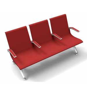 Silla de espera TianZuo de aleación de aluminio con asiento de poliuretano y reposabrazos, para uso en hospitales y escuelas, en fila. - Product Image 2