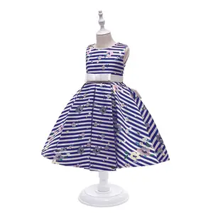 2009 New Design Kids Party Dresses Patterns Girl Daily Gown Wholesale Flower Stripe Dresses