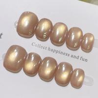 Nouvelles Décorations d'Ongles Semi-Transparentes et Portables en Acrylique, Style Artisanat, Longueur Moyenne, Motif Étoilé Mocha, Violet Rosé