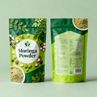 Kemasan Doypack Food Grade Custom dengan Cetak Digital, Aluminium Foil, untuk Bubuk Kayu Manis, Kunyit, dan Moringa