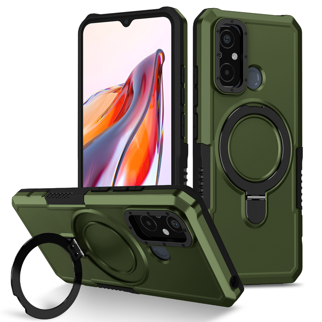 Military Grade Drop Protection Case for Xiaomi Redmi 12C 13C A3 12 10 9A 10A 9C A1 A2 Rugged Shockproof Armor Ring Holder Case
