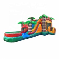 Structure gonflable commerciale Orient Inflatables Jungle Surfing avec toboggan aquatique latéral