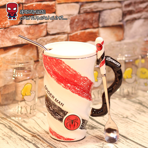 <span class=keywords><strong>Mug</strong></span> en porcelaine à grande capacité avec couvercle et poignée, style western, thème <span class=keywords><strong>Avengers</strong></span>, personnalisable avec logo, compatible micro-ondes - Product Image 5