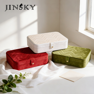 Exquisite <b>Small</b> Portable Travel Jewelry <b>Box</b> – Velvet Storage Case for Gold Ring, Earrings & Necklace, Luxury Organizer - Product Image 2