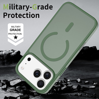Funda Magnética de TPU+PC Suave como la Seda, Agradable al Tacto, para 17 Pro Max, Mate, Resistente a Golpes, Impermeable, con Carga Magnética y Control de Cámara