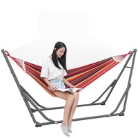 Hamaca Metálica Plegable Moderna para Exteriores GQK para Adultos, Soporte de Suspensión, Capacidad de 200 kg, Antivuelco Lateral, para Acampar y Hacer Picnic, para 1-2 Personas