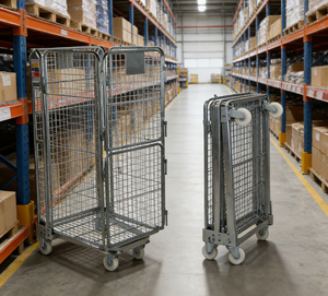 कारखाने-अनुकूलित गैल्वेनाइज्ड 4-शेल्फ रोलर उच्च क्षमता पोर्टेबल चल जंग-प्रतिरोधी रसद ट्रॉली भंडारण - Product Image 2