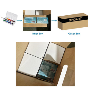SINOART 12 colores juego de acuarela de alta calidad pintura de acuarela sólida portátil con un pincel