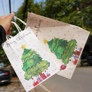 Bolsa de papel de Navidad Bolsa de papel personalizada Embalaje Bolsa de regalo de papel de compras de Navidad Kraft - Product Image 3