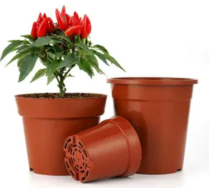 Round Plastic Pots for Plants Cuttings Seedlings Starting Planter Plastic Nursery Pots Flower Pot Suitable for Garden Yard Park