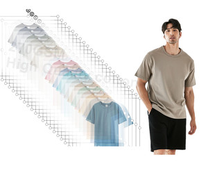 Maglietta da <span class=keywords><strong>uomo</strong></span> Unisex con logo in cotone 100 con logo a girocollo a vita larga a manica corta 270GSM - Product Image 1