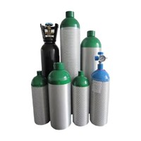Cilindros de Gas Médicos de Aluminio de 0.7L-50L, Cilindro de Oxígeno de Aluminio Recargable de Alta Presión con Válvula