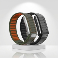 Bracelet de montre robuste en silicone et nylon compatible avec le tracker de fitness WHOOP 5.0 MG, remplacement du bracelet