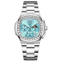 OLEVS 3739 Nouvelle Montre Homme Grand Cadran Carré Diamanté Analogique Quartz Classique Étanche Luxe
