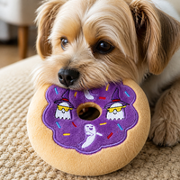 Nicovaer Halloween Black Friday Cat Dog Ghost Festival Plush Squeaky Embroidered Pumpkin Donut Sounding Toy Guangdong