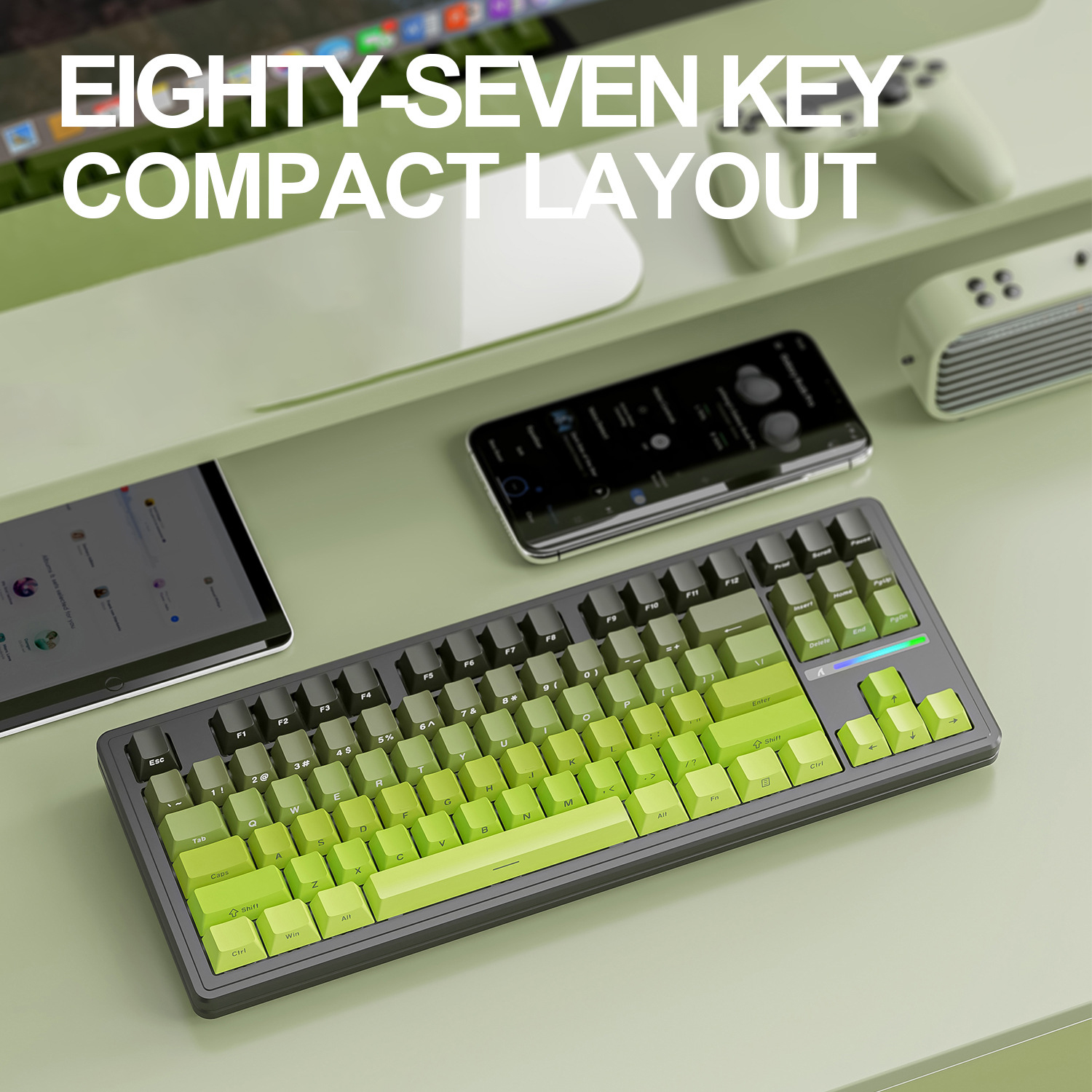 Attak Shark M87 Pro V2 RGB PBT Keycaps - Gaming Keyboard
