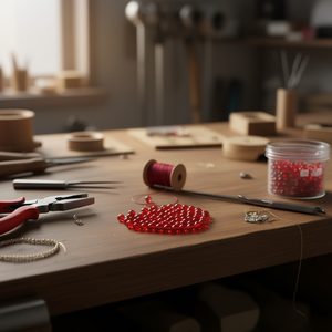 Perline Rotonde Trasparenti Rosse Ilan da 10mm, 15g per Creazione di Gioielli - Product Image 3