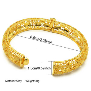 Vente Chaude En Gros Dubaï Bijoux Luxe Indien Bracelet JONC De Mariage Plaqué Or 24 Carats Pour Femmes - Product Image 5
