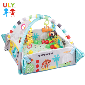 5-in-1 Green Educational Musical Toy Gym Mat Indoor Kids Soft <strong>Foam</strong> <strong>Floor</strong> with 30 Plastic Balls for Picnics - Product Image 2